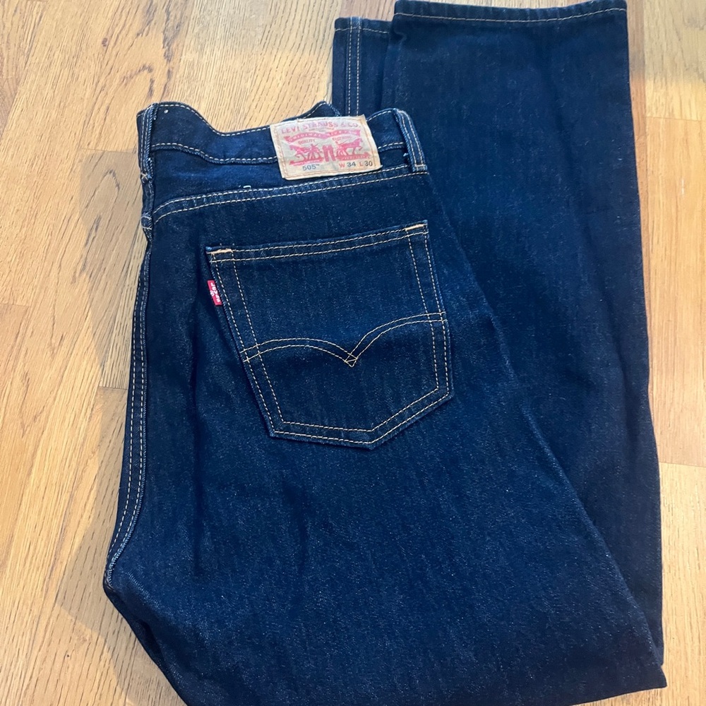 Levi’s Men’s 505 Regular Fit Riveted Jeans 34/30